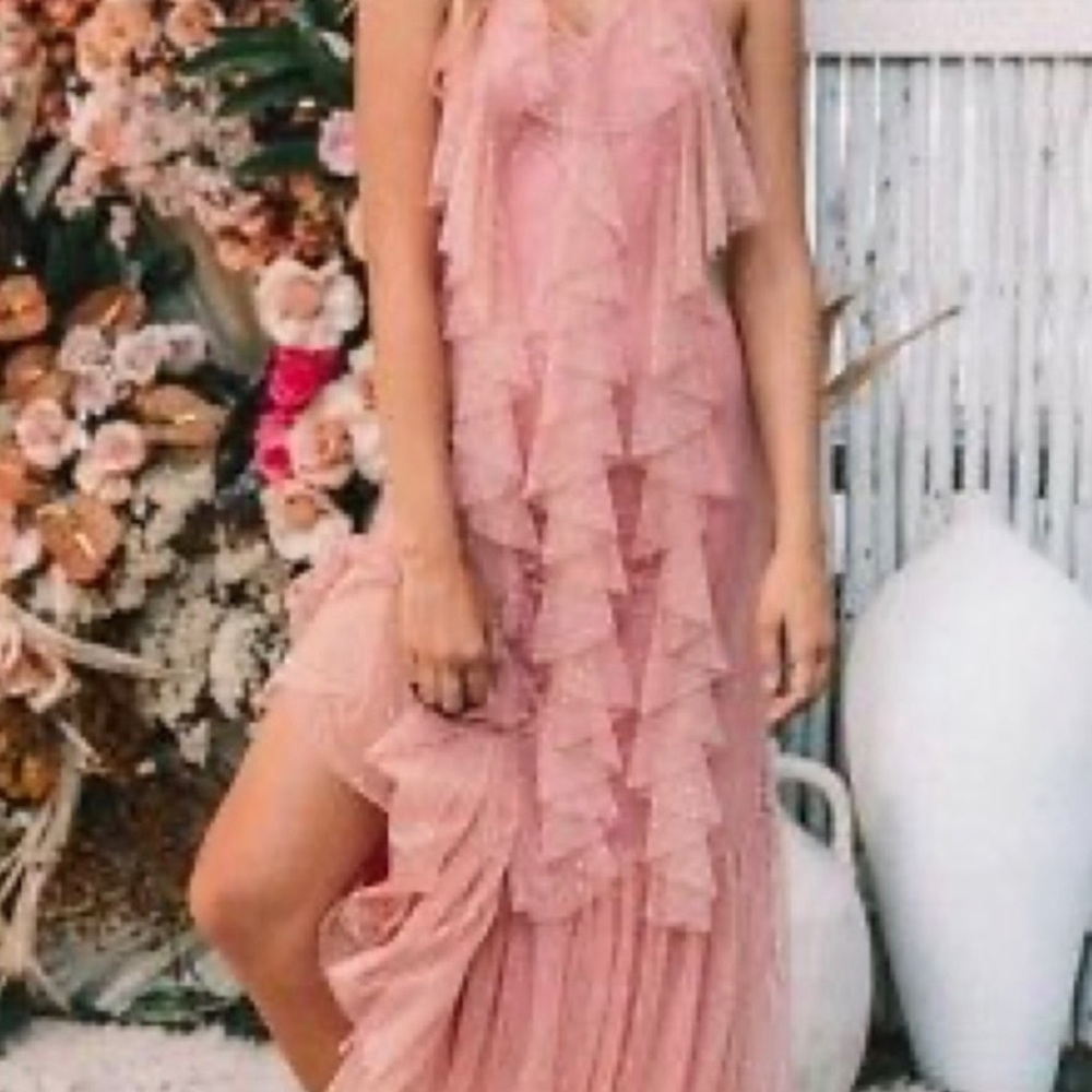 SPELL LUNA MESH GOWN W/SLIP, NWOT Size L Perfect Condition!